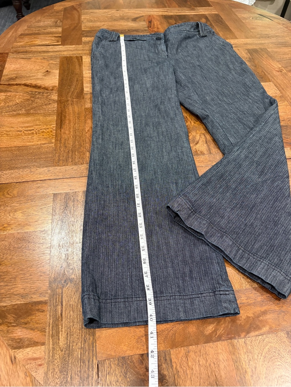 Talbots Navy Dark Wash and Herringbone Slightly Flared Dress Jeans Sz - Picture 8 of 11
